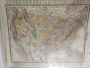(-53) 1898 Map of the United States, Great for Framing, Excellent+ - Picture 1 of 1