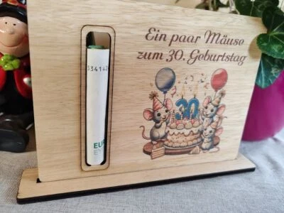 Geldgeschenk 30. Geburtstag Geld zum  30. Geburtstag Geldpräsent personalisiert - Bild 1 von 4