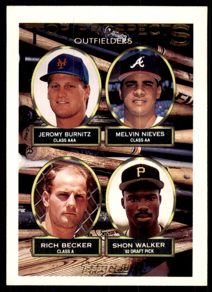 1993 Topps Gold Jeromy Burnitz/Melvin Nieves/Rich Becker/Shon Walker Rookie New - Image 1 of 2