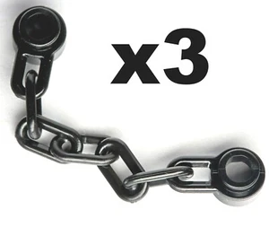 NEW LEGO - Chain - 5 Links Black x 3 - 9555 10243 41107 70732 75153 76057 - Picture 1 of 1