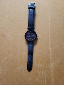 Van Heusen Herren Luxus Schwarz Diamant Uhr Simuliertes Lederband Uhr  - Bild 1 von 7
