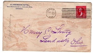 World's Columbian Exposition 1893 Chicago All-Over View 2-Sided Clarendon Hotel  - Bild 1 von 2