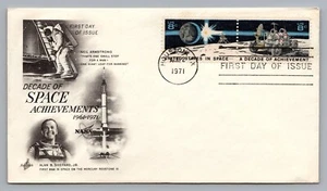 a - 1971 FDC Neil Armstrong Alan B. Shepard Space NASA Houston TX Sc#1434 #1435 - Picture 1 of 2