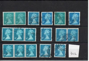 GB - Machin Definitives (MF312) - 4p value - 17 copies - Fine Cancels - Imagen 1 de 1