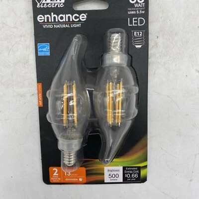 FEIT ELECTRIC ENHANCE 60W REPLACEMENT LED SOFT WHITE 2700K E12 PACK WITH 2 BULBS - Image 1 of 4