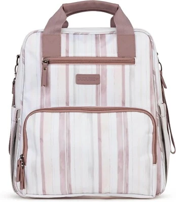 JuJuBe Nature Babe Diaper Bag Backpack  Watercolor Stripe Changing Pad Travel - Image 1 of 3