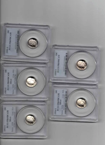 BULK LOT OF 15 - 1979-S TO 1998-S PCGS PR69DCAM CLAD & SILVER ROOSEVELT DIMES Cover