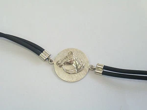 Braccialetto con CAVALLO in Argento 925 e caucciù - bracciale - equitazione - Imagen 1 de 8