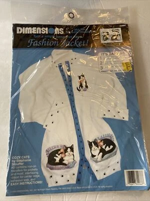 NUEVO 1992 Dimensions Kit Chaqueta de Moda Transferencia Hierro 80066 Gatos Acogedores Foto 1 de 4