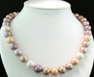 Zuchtperlenkette multicolor 10-12 mm AAA Top Lüster 14kt GG Wert 2.800 Euro Neu - Imagen 1 de 4