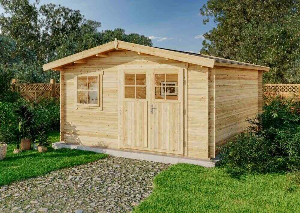 ALPHOLZ Gartenhaus Valerie-28 mit Fußboden aus Holz, Gerätehaus 428x427, 14,67 m², 28 mm