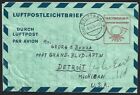 (Aop) Germany 1950 Taxe Percue 60Pf Aerogramme Used To Us. Michel Lf7