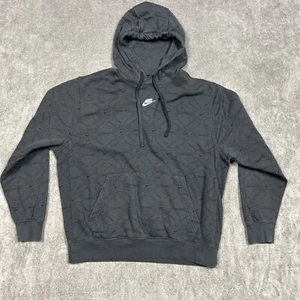 Nike Sudadera con Capucha Adulto Grande Gris Sudadera Suéter Centro Swoosh AOP Y2K Cuadros - Imagen 1 de 7