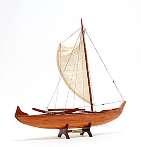 Nuevo velero tradicional Waikiki Waitrigger canoa modelo de madera modelo 25" Waikiki - Imagen 1 de 12