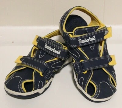 Timberland Navy Blue & Gold Kids Strapped Sandals Sz.13 - Image 1 of 4