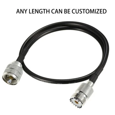 RG58 coax UHF Male PL259 to SO239 Female connector Lot ham radio coaxial cable - Image 1 of 4