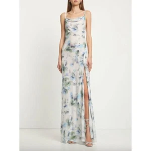 Bec + Bridge Corrine Split Silk Dress Watercolor Floral Womens Size 4 - Picture 1 of 12