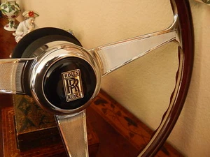 Rolls Royce Camargue Wood Steering Wheel DARK MAHOGANY NARDI 15" NEW - Picture 1 of 12