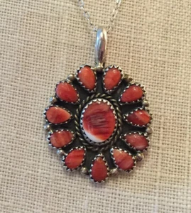 Collar Colgante de Plata Esterlina con Cáscara de Ostra Espinosa Navajo NUEVO - Imagen 1 de 3