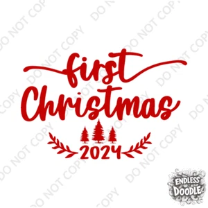 1er Regalo Navidad Plancha en DTF Transferencia Primera Navidad Decoraciones Camiseta Bebé - Imagen 1 de 6