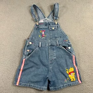 Vintage Disney Winnie the Pooh Denim Overall Shorts Kids 10 - Picture 1 of 14