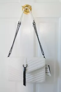 NWT Black White or Red Gold Flap Convertible Chain Shoulder Handbag -You choose - Picture 1 of 20