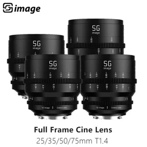 Lente de cine SGimage 25 mm/35 mm/50 mm/75 mm T1,4 lente principal de marco completo de gran apertura - Imagen 1 de 16