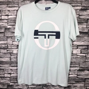 Sergio Tacchini Mens Large T Shirt Front Big Logo Green Short Sleeve Tennis 188 - Picture 1 of 11