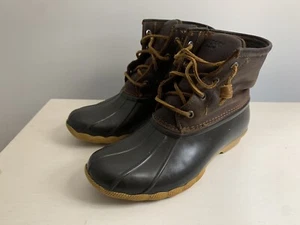 Sperry Top-Sider Mujer’s 7 M Agua Salada Impermeable Pato Botas Marrón Goma Pato - Imagen 1 de 10