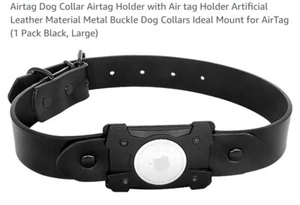 Airtag Dog Collar Airtag Holder with Air tag Holder Artificial Leather Material - Picture 1 of 8