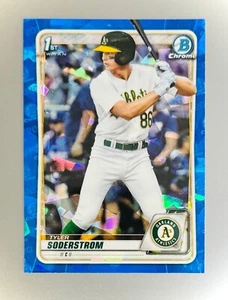 2020 Bowman Chrome Draft Sapphire #BD119 Tyler Soderstrom 1st RC 🔥 A's - Picture 1 of 2