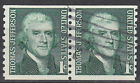 USA Briefmarke gestempelt Paar 1c Thomas Jefferson Präsident Politiker / p187