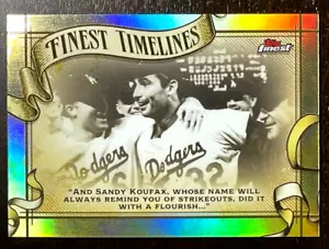 2024 Topps Finest Sandy Koufax refractor mejores líneas de tiempo #FT-6 Dodgers SP - Imagen 1 de 3