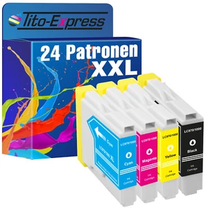 24 Patronen XL geeignet für Brother DCP-157 C MFC-235 C MFC-260 C LC-970 - Bild 1 von 2