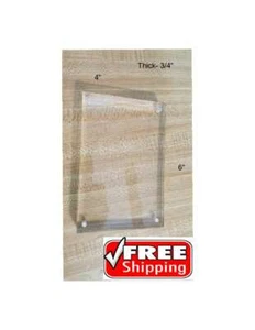 ZELL GEGOSSEN ACRYL PLEXIGLAS PLATTE Einsatz Panzerung KLAR 3/4" x 6" x 4" dick - Bild 1 von 7