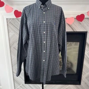 Ralph Lauren Classic Fit Karo Button-Down Hemd Navy Grün Karomuster XL - Bild 1 von 2
