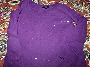 GAP 100% Cotton LONG SLEEVE PLUM CREWNECK TOP PULLOVER SIZE 6-7 - Picture 1 of 3