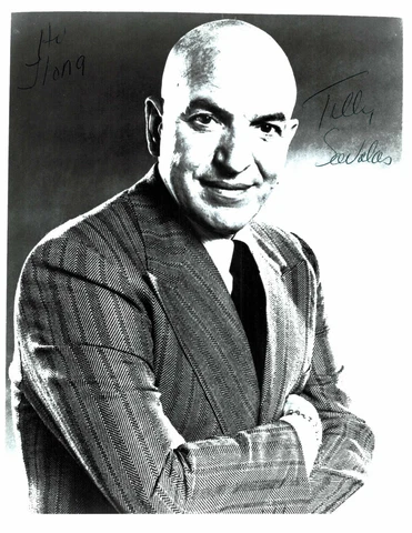 Telly Savalas Original Signature On Large Photo G 538 Cover