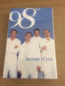 98 DEGREES BECAUSE OF YOU FACTORY SEALED CASSETTE SINGLE C38 - Picture 1 of 4