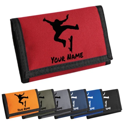 BAGBASE Childs Wallet Personalised Skateboard Wallet Girls Boys Wallet Purse Card Coin