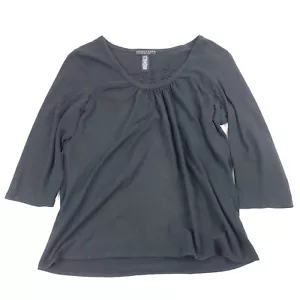 Apostrophe Shirt Womens Large Black Tunic Stretch 3/4 Sleeve Pullover 14 16 - Picture 1 of 10