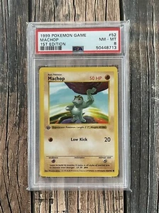 Machop - First Edition Shadowless - Base Set 52/102 - Pokemon WOTC - PSA 8 NM - Picture 1 of 3