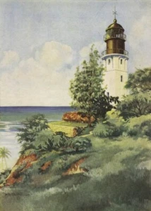 LIGHTHOUSE ART PRINT - DIAMOND HEAD POSTER 16X20 - Foto 1 di 1