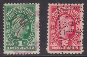 (F331-187) 1914 USA $1 & $2 documentary IR stamps (GL) - Picture 1 of 1