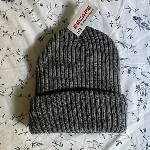 NEU MIT ETIKETT Escape Polar extrem grau gerippt Strick Beanie Mütze Acryl Einheitsgröße - Bild 1 von 6