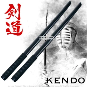 Juego de 2 Espadas Cortas de Práctica Bokken Samurai Tamaño Wakizashi de 31" Katana Negro - Imagen 1 de 1