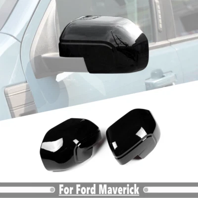 Cubierta de espejo retrovisor lateral negro brillante ABS para Ford Maverick 2022-2025 Foto 1 de 4