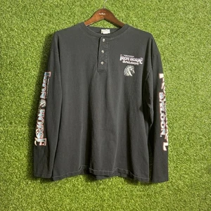Vintage Biker Shirt Mens Large Iron Horse Saloon Rock Y2K - Picture 1 of 9
