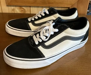Sneakers da skate Vans da uomo taglia 9 "Ward" retrò marshmallow nere in tela Old Skool - Foto 1 di 9