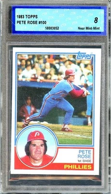 1983 Topps #100 Pete Rose - Phillies - CTA 8 casi nuevo-como nuevo Foto 1 de 2